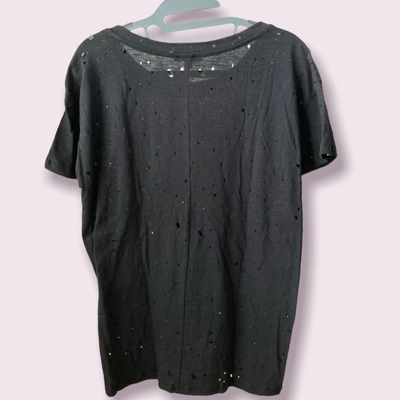 IRIS Black Short Sleeves Perforated Small Jr TShirt BNWT - Picture 3 of 5